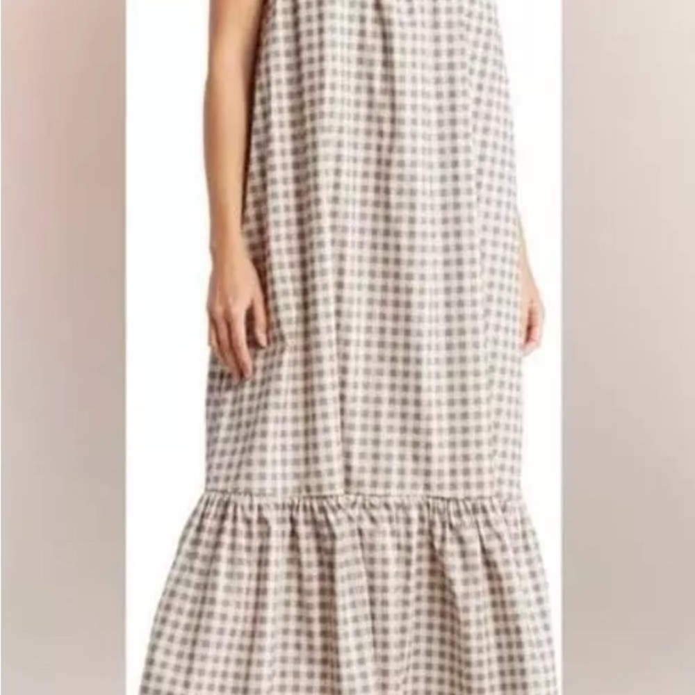 WeWoreWhat Tan and Purple Ruffled Tiered Maxi Dress